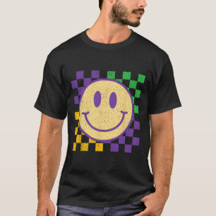 Camiseta Mardi Gras Sorri Face Groovy Homens Verificados