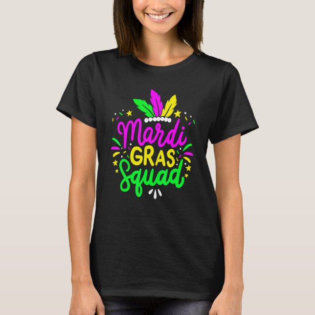 Camiseta Mardi Gras Squad Funny Festival Parade Party Costu (Frente)