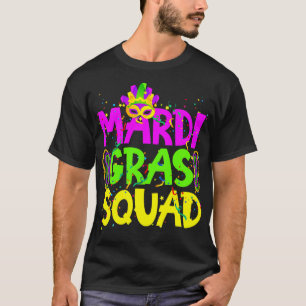 Camiseta Mardi Gras Squad Party - Figurino de roupas - Mard