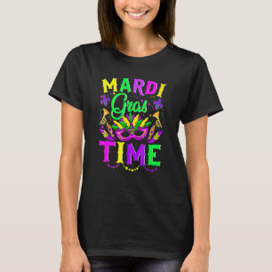 Camiseta Mardi Gras Time Feathering Krewes Máscara Mardi Gr