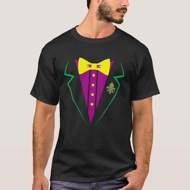 Camiseta Mardi Gras Tux Party Celebration Costume  NOLA (Frente)