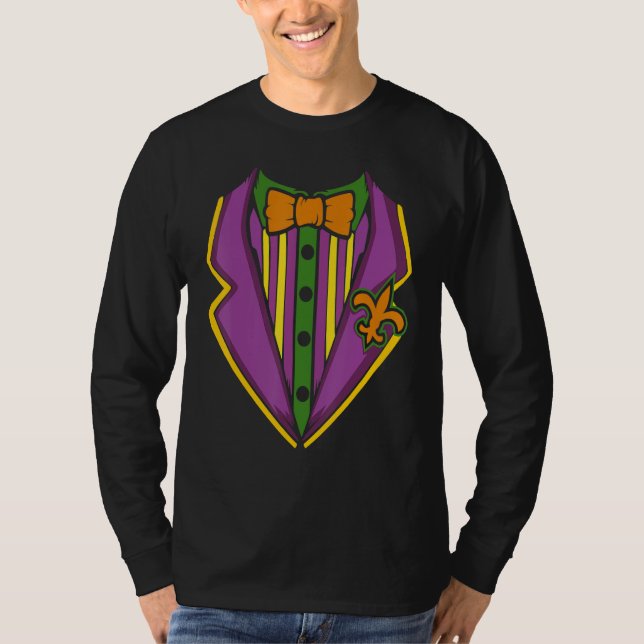 Camiseta Mardi Gras Tuxedo Costume Carnival Parade Masquera (Frente)