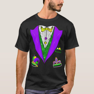Camiseta Mardi Gras Tuxedo Vest Party Carnival