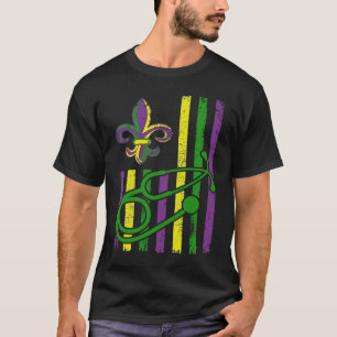 Camiseta Mardi Gras US Flag Stethoscope Patriotic Nurse RN