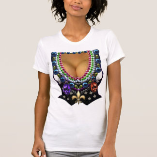 Camiseta Mardi Gras Vest com Miçanga T-Shirt