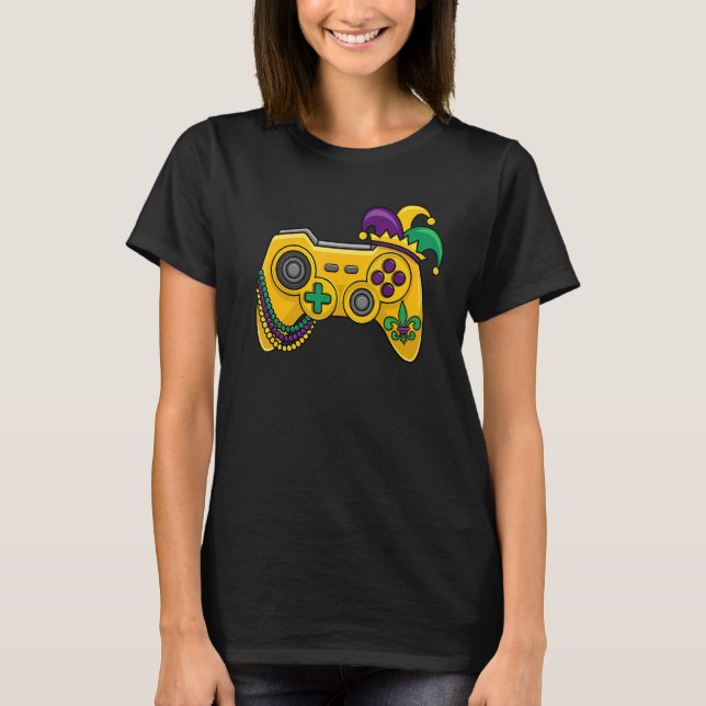 Camiseta Mardi Gras Video Game Controller Jester Hat Kids B (Frente)