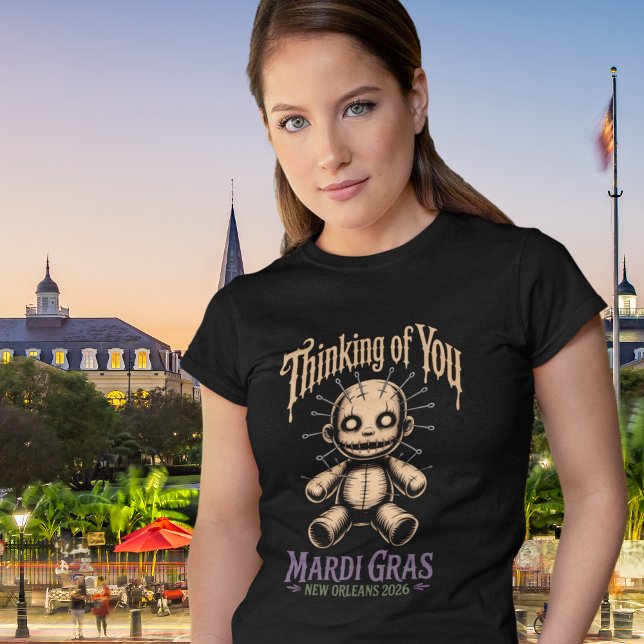 Camiseta Mardi Gras Voodoo Thinking of You (Criador carregado)