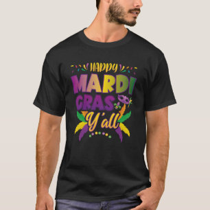 Camiseta Mardi Gras Y All With Mask for New Orleans C