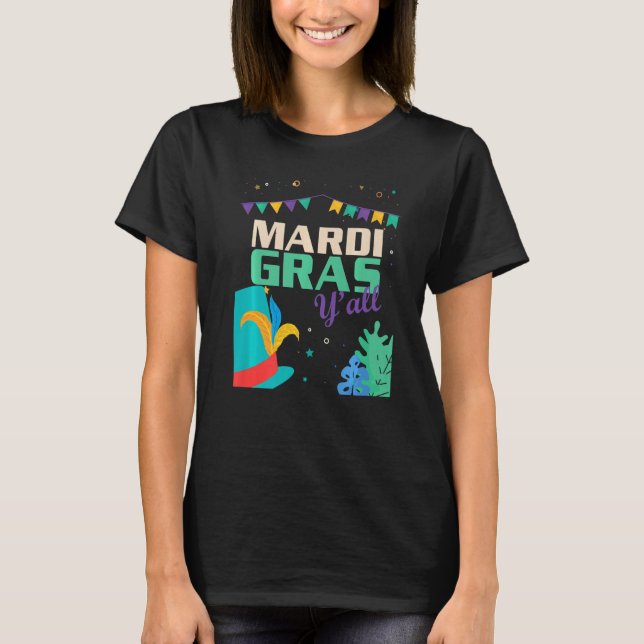 Camiseta Mardi Gras Y Mardigrami Parade Carneval Mask (Frente)