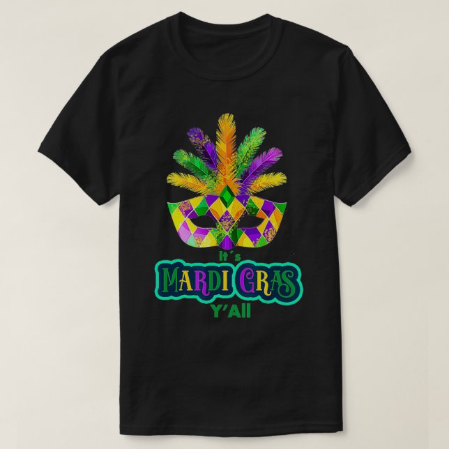 Camiseta Mardi Grass Party Costume Sua Mardi Gras Yall (Frente do Design)