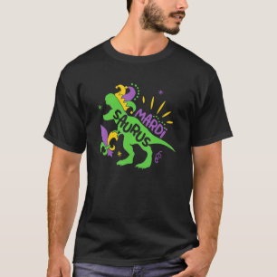 Camiseta Mardi Grawr Dinosaur Mardi Gras T-Rex Dino Boys to