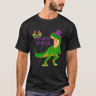 Camiseta Mardi Grawr Rex Dinosaur Bead Costume Para Urso De