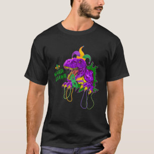Camiseta Mardi Grawr Rex Dinosaur Mardi Gras Bead Costume