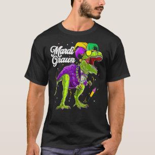 Camiseta Mardi Grawr Rex Dinosaur Mardi Gras Bead Costume 2