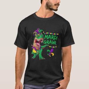 Camiseta Mardi Grawr T Rex Mardi Gras Bead Gift