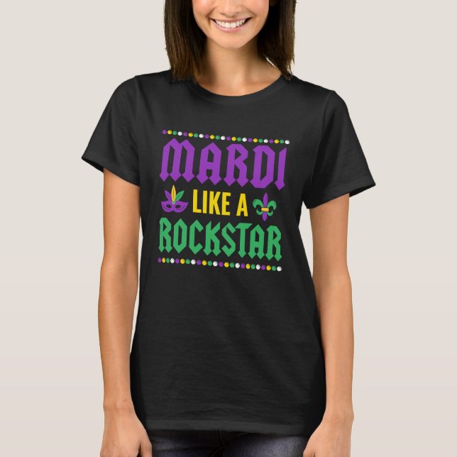 Camiseta Mardi Like A Rockstar Mardi Gras (Frente)