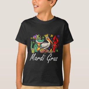 Camiseta Mardigator Mardi Gras Alligator Men Mulheres Mardi