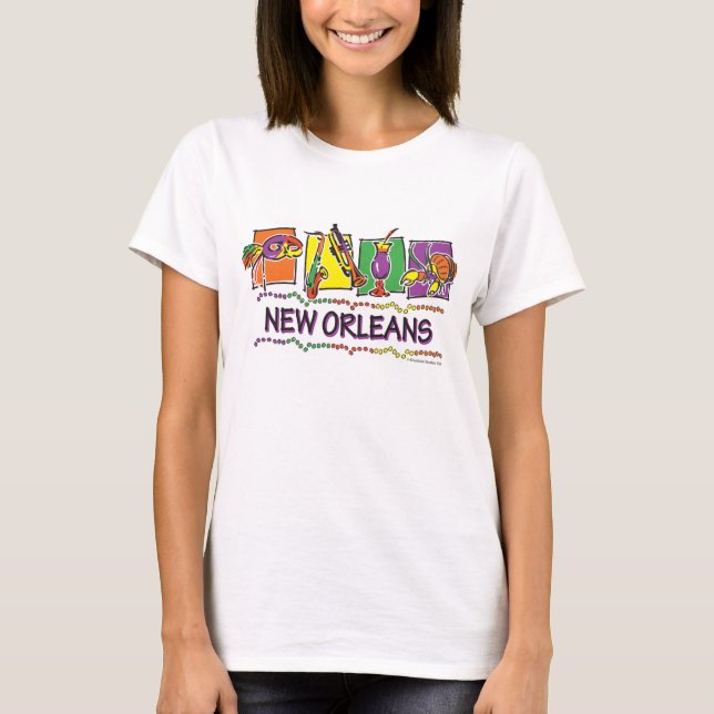 Camiseta Mardis Gras, Guarda do Partido, Nova Orleans, (Frente)