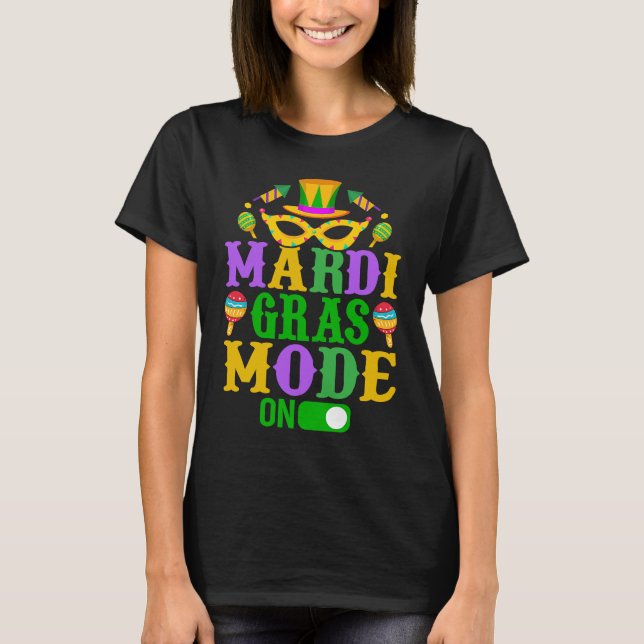 Camiseta Mardy Gras Mode Em Celebrações Desfile Fat Terça-F (Frente)