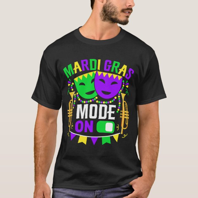 Camiseta Mardy Gras Mode Em Celebrações Desfile Fat Terça-F (Frente)