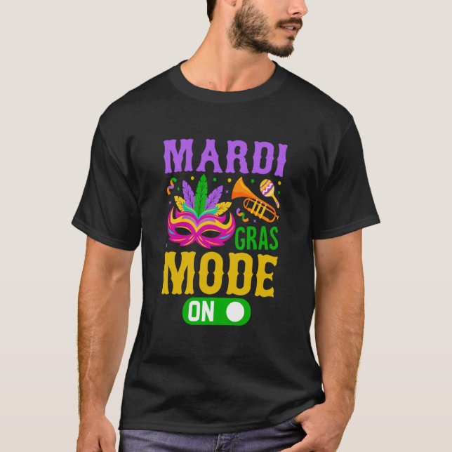 Camiseta Mardy Gras Mode Em Celebrações Desfile Fat Terça-F (Frente)