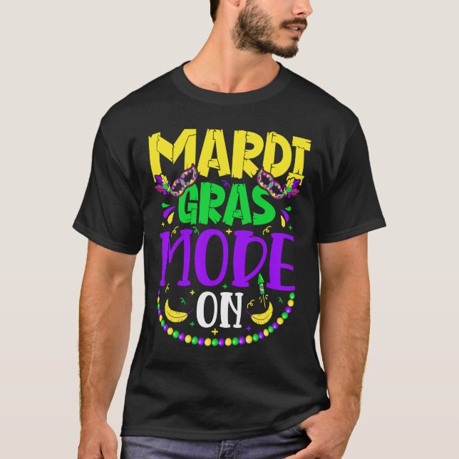 Camiseta Mardy Gras Mode Em Celebrações Desfile Fat Terça-F (Frente)