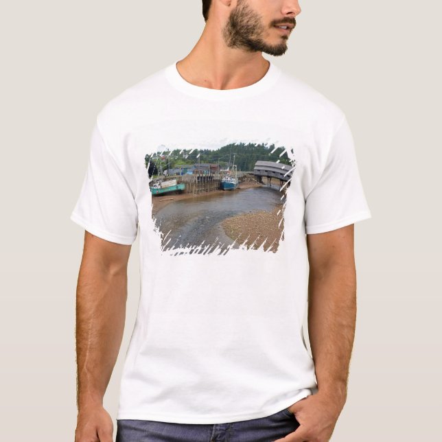 Camiseta Maré baixa na Baía de Fundy em St. Martins, Nova (Frente)