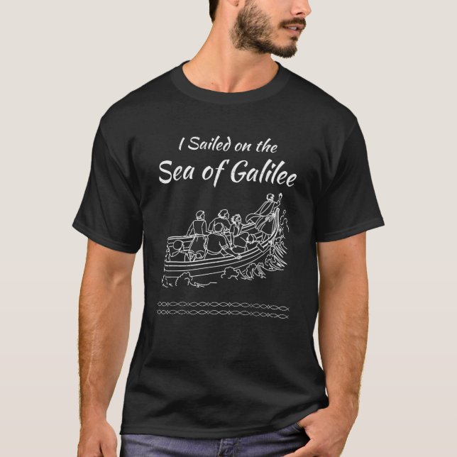 Camiseta Mares da Galileia tempestades cristãos religiosos (Frente)