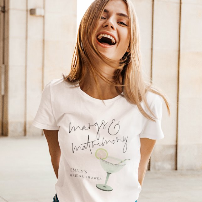 Camiseta Marg e Matrimony Nome Margarita Chá de panela (Criador carregado)