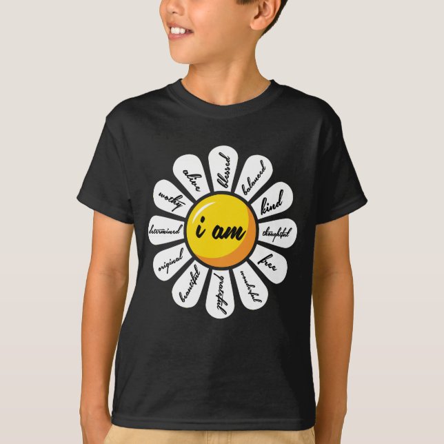 Camiseta Margarida - afirmação do positivo da flor (Frente)