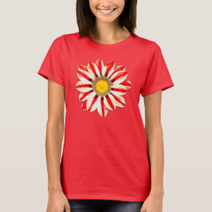 Camiseta Margarida Africana/Gazânia - Vermelha e branca ri