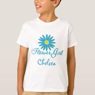 Camiseta Margarida azul de menina de flor