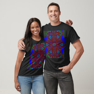 Camiseta Margarida Azul na Boêmia do Jardim Abstrato Floral