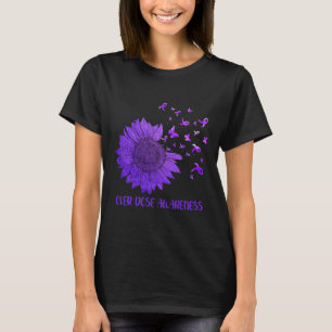 Camiseta Margarida Bonita Borboletas Roxas Sobredosagem de