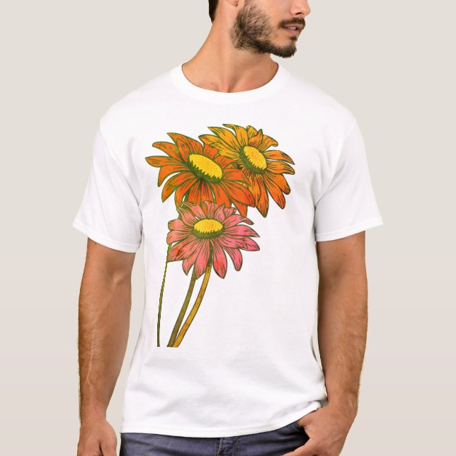 Camiseta Margarida comum Daisy transvaal girassol comum (Frente)