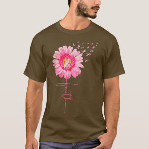 Camiseta Margarida Rosa de Friso Sensibilização para o Canc