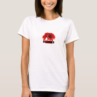 Camiseta Margaridas alaranjadas vermelhas