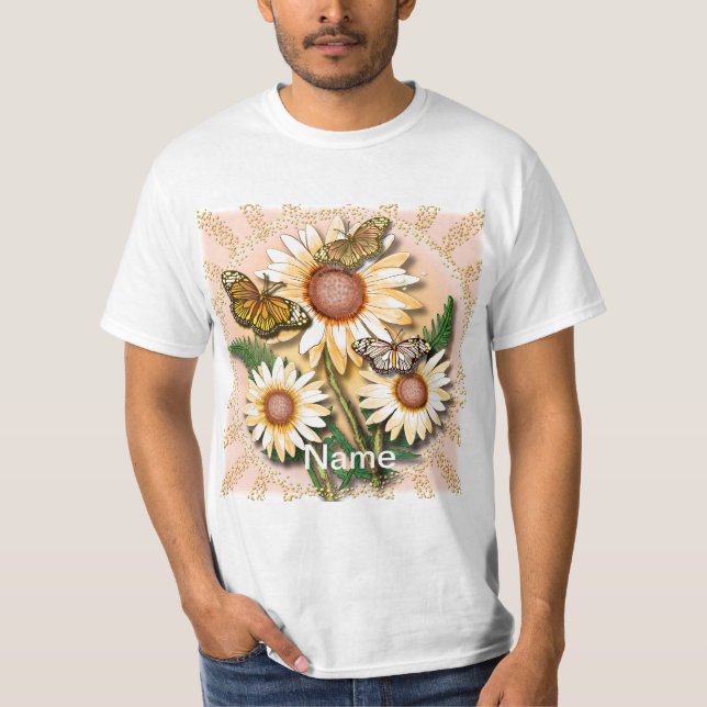 Camiseta Margaridas Amarelas de Borboleta (Frente)