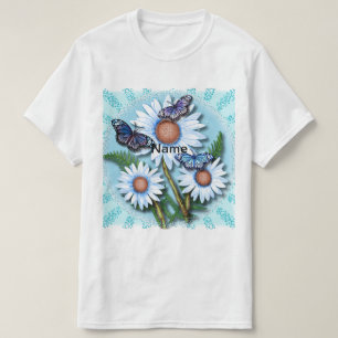 Camiseta Margaridas Azuis Borboleta