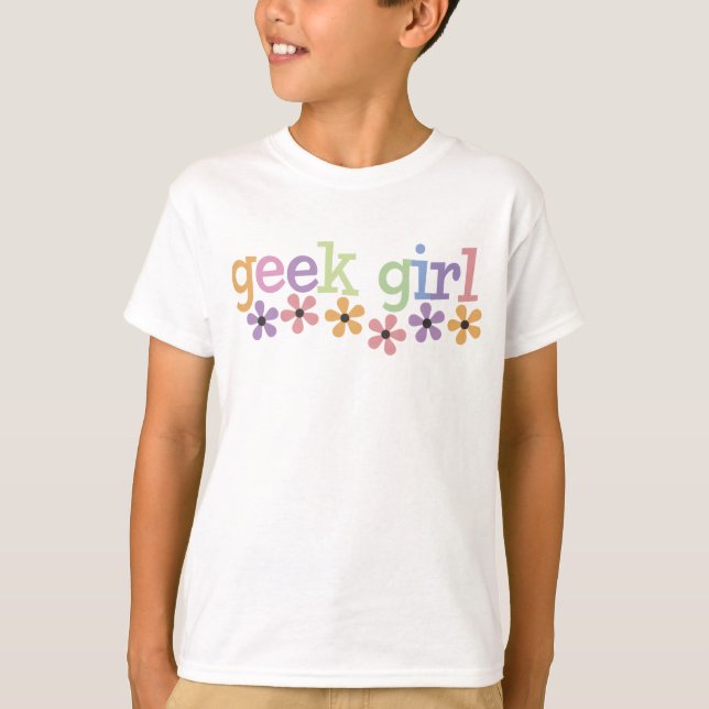 Camiseta Margaridas da menina do geek (Frente)