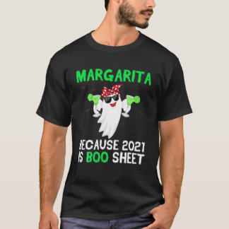 Camiseta Margarita Boo Cute Boo Bebendo Fantasma Margarita