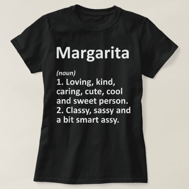 Camiseta MARGARITA Definição Personalizada Funny Birthday G (Frente do Design)