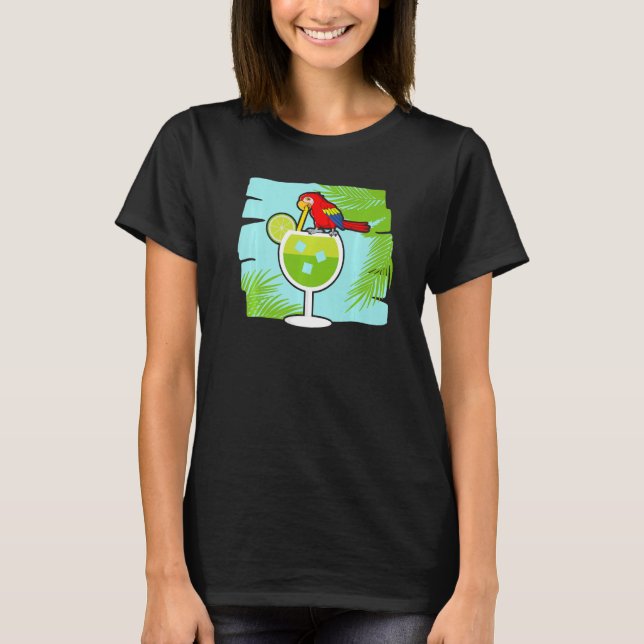 Camiseta Margarita Drinker Parrot  Alcoholic Cocktail (Frente)