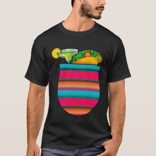 Camiseta Margarita e Tacos Serape Pocket Party Mamacita