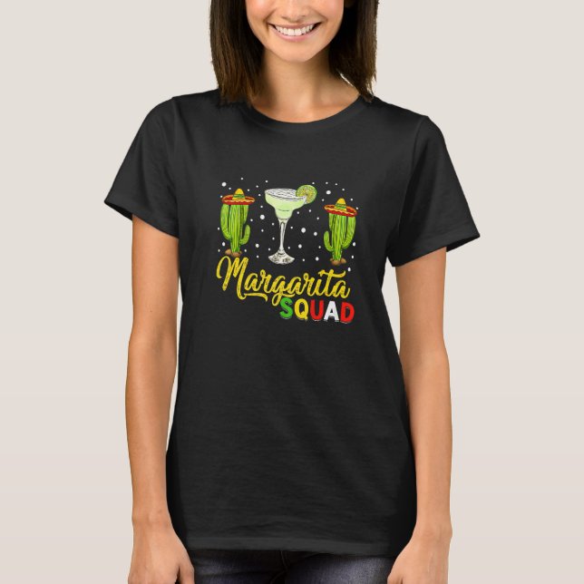 Camiseta Margarita Esquadrão do Chapéu Mexicano Feliz Cinco (Frente)