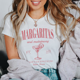 Camiseta Margaritas E Matrimony Personalizaram Bachelorette