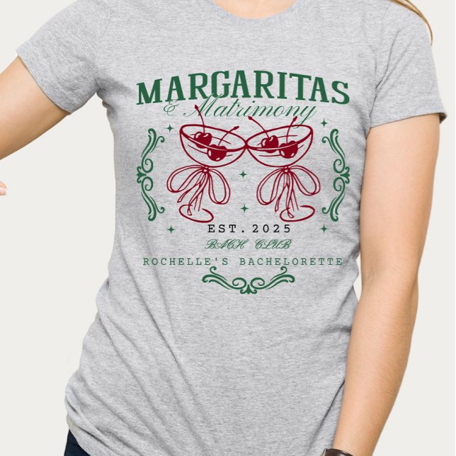 Camiseta Margaritas Personalizadas e Matrimony Bachelorette (Criador carregado)