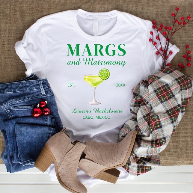 Camiseta Margs & Matrimony Final Fiesta Festa de solteira (Criador carregado)