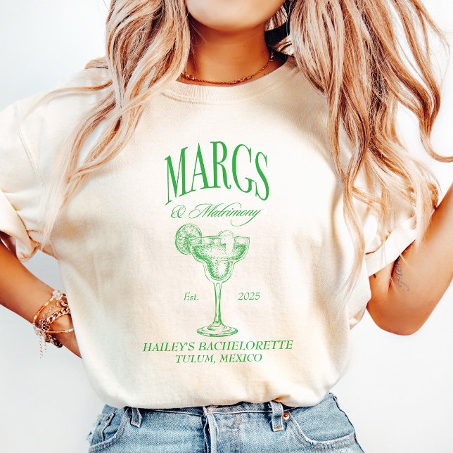 Camiseta Margs Matrimony Personalizado Bachelorette (custom bachelorette margs and matrimony)