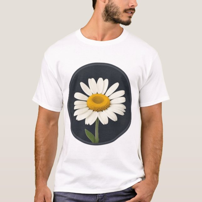 Camiseta Marguerite com um fundo circular escuro (Frente)